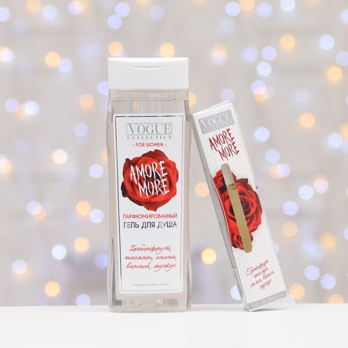 Подарочный набор косметики женский Amore More, гель для душа 250 мл, парфюмерная вода 30 мл Подарочный набор косметики женский Amore More, гель для душа 250 мл, парфюмерная вода 30 мл