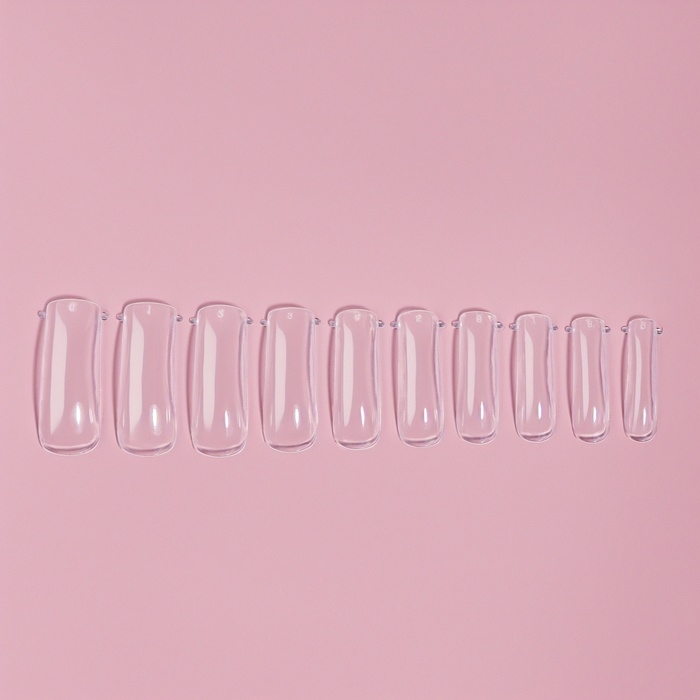 Верхние формы для наращивания в контейнере, 100 шт, цвет прозрачный