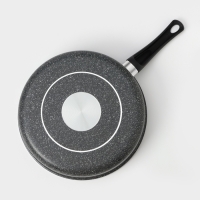 Сотейник Granit, d=28 см, с антипригарным покрытием, стеклянная крышка, цвет серый