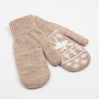 Варежки женские, цвет бежевый, размер 18 Варежки женские, цвет бежевый, размер 18