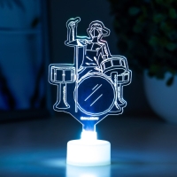 Светильник "Барабанщик" LED RGB 6 цветов от батареек LR1130, 3шт 7х10,5 см RISALUX