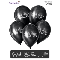 Воздушный шар латексный 12" MAMA NEEDS..., пастель, цвет чёрный, красный, 15 шт.