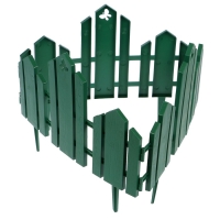 Ограждение декоративное, 25 &times; 170 см, 5 секций, пластик, зелёное, &laquo;Чудный сад&raquo;