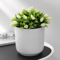 Кашпо для цветов со вставкой &laquo;Линель&raquo;, 2,7 л, d=16 см, h=16 см, пластик, цвет белый