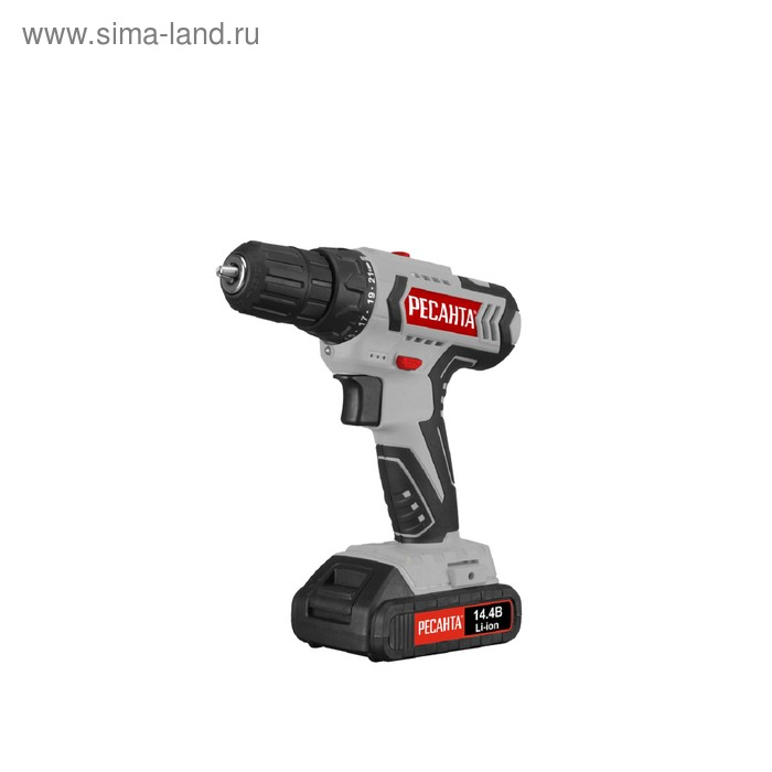 Дрель-шуруповерт "Ресанта" ДА-14-2ЛК 75/14/4, аккумуляторная, 14.4 В, 2 Аh, 2 АКБ, кейс