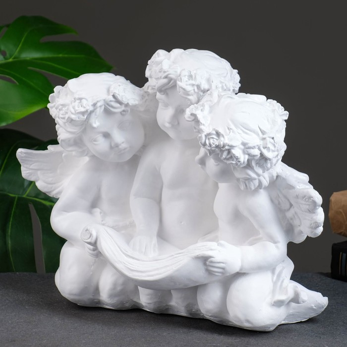 Фигурка гипс &laquo;Ангел тройной&raquo; белый 16&times;28&times;22 см