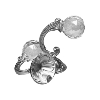 Крючок для штор KS008, однорожковый, цвет хром