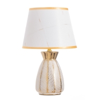 Лампа настольная "Паула" 1х40Вт Е14 белый/золото 22х22х36см