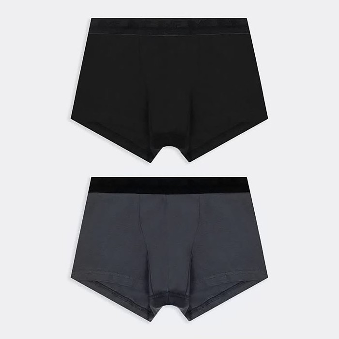 Набор мужских трусов боксеры (2 шт), цвет чёрный/графит, размер 48 (M)