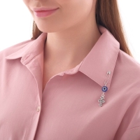 Булавка-оберег «Защита от сглаза», крест, 2,2 см, цвет бело-синий в серебре Булавка-оберег «Защита от сглаза», крест, 2,2 см, цвет бело-синий в серебре