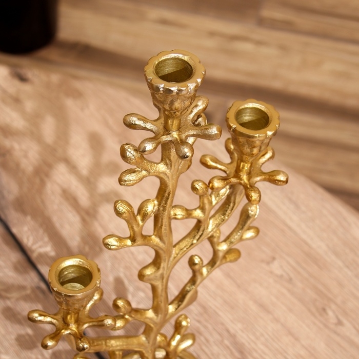 Подсвечник на 3 свечи Подсвечник на 3 свечи "Фьюри" алюминий 10х18х37 см