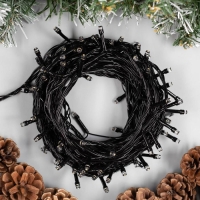 Гирлянда «Нить» 10 м, IP20, тёмная нить, 100 LED, свечение тёплое белое, 8 режимов, 220 В Гирлянда «Нить» 10 м, IP20, тёмная нить, 100 LED, свечение тёплое белое, 8 режимов, 220 В