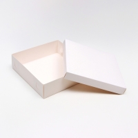 Коробка подарочная складная, упаковка, крышка-дно, белая, 23 х 23 х 6,5 см