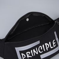 Сумка поясная, текстильная PRINCIPE, 35 х 12 х 5 см, светоотр. нашивки, отд на молнии, чёрная Сумка поясная, текстильная PRINCIPE, 35 х 12 х 5 см, светоотр. нашивки, отд на молнии, чёрная