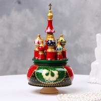 Сувенир музыкальный "Храм" №2, красно-зеленый, ручная роспись, 112х22 см