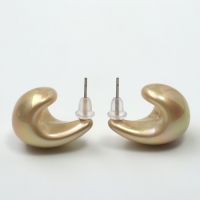 Серьги пластик &laquo;Капля&raquo; гладкие мини, цвет бежевый