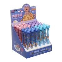 Ручка гелевая-прикол стираемые чернила "Мишка-Космонавт", МИКС