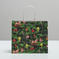 Пакет подарочный новогодний крафтовый «Новогодняя ёлочка», 22 х 25 х 12 см, Новый год Пакет подарочный новогодний крафтовый «Новогодняя ёлочка», 22 х 25 х 12 см, Новый год