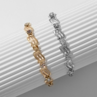 Браслет со стразами &laquo;Мерцание&raquo; волна, цвет МИКС, L=17 см