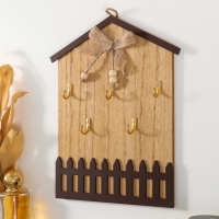 Крючки декоративные дерево "Домик с бантом" 18х25 см