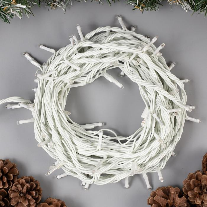 Гирлянда &laquo;Нить&raquo; 10 м, IP44, УМС, белая нить, 100 LED, свечение мульти, 220 В