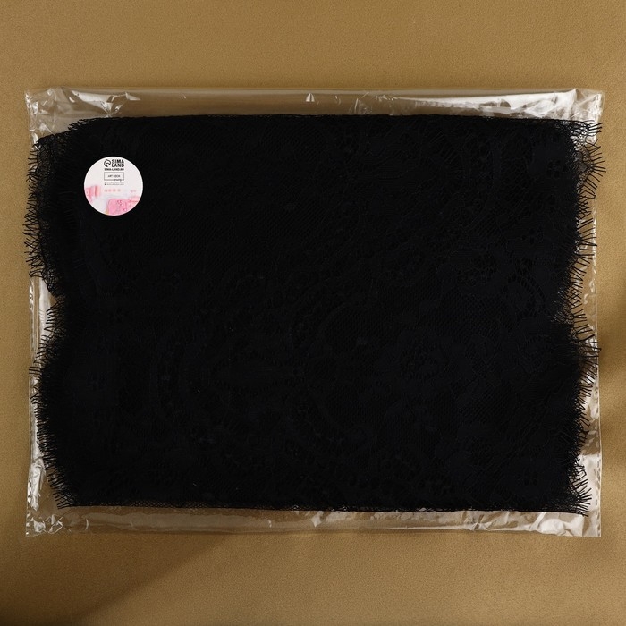 Кружево реснички, 270 мм &times; 3 &plusmn; 0,5 м, цвет чёрный