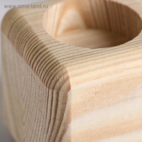 Подсвечник деревянный под 1 свечу "Квадратный", МАССИВ, 6&times;6&times;6 см