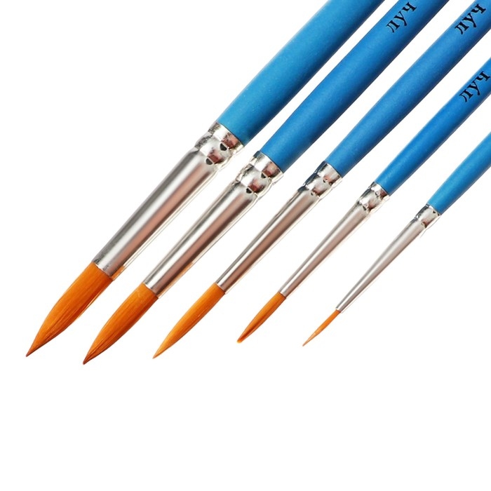 Набор кистей Синтетика 5шт Луч "Классика цвета", (круглые № 1, 2, 3, 4, 5)