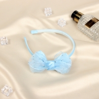 Ободок для волос "Бантик крошка" блеск, 10х1 см, голубой Ободок для волос "Бантик крошка" блеск, 10х1 см, голубой