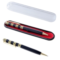 Ручка подарочная, шариковая "Роскошь" в пластиковом футляре, поворотная, чёрная с золотистыми вставками Ручка подарочная, шариковая "Роскошь" в пластиковом футляре, поворотная, чёрная с золотистыми вставками