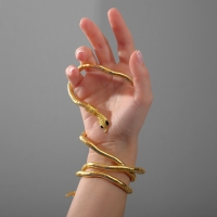 Колье-трансформер &laquo;Змея&raquo;, цвет чернёное золото, 90 см