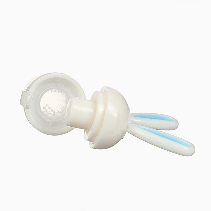 Ниблер для прикорма, с сил. сеточкой "Зайка", вр. поршень, цвет голубой