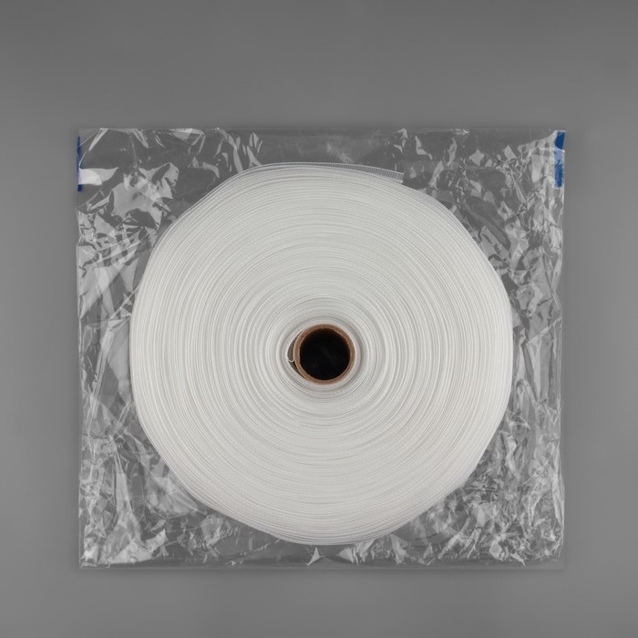 Шторная лента классическая, органза, 6 см, 50 &plusmn; 1 м, цвет прозрачный/белый