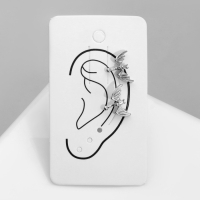 Серьги &laquo;Каффы&raquo; летучая мышь, цвет серебро