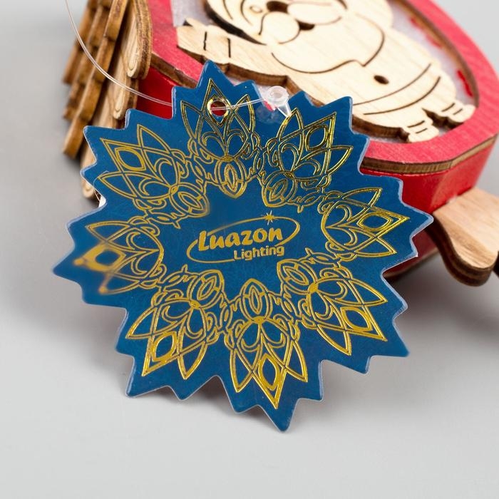 Ёлочная игрушка &laquo;Домик с Дедом Морозом&raquo;, от батареек, свечение тёплое белое