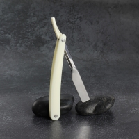 Опасная бритва, шаветт, без лезвия, 24 &times; 2,5 &times; 1,3 см, пластиковая, цвет белый/серебристый