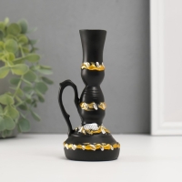 Подсвечник полистоун "Лампа с цветущим узором" d-2 см, чёрный 6х6х13 см Подсвечник полистоун "Лампа с цветущим узором" d-2 см, чёрный 6х6х13 см