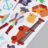 Наклейка интерьерная цветная "Пираты на острове" 30х60 см