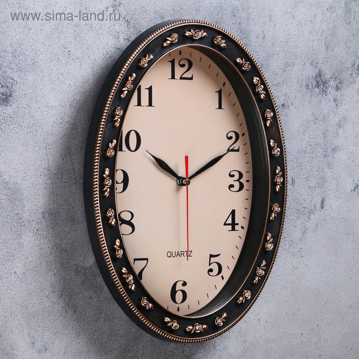 Часы настенные "Эвелин", d-24.5 х 18 см, 30 х 23 см, плавный ход