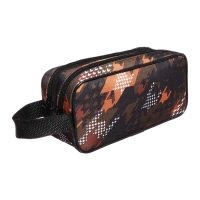 Пенал мягкий 2 отделения, 100 х 220 х 70 мм, объёмный, с ручкой,Calligrata, хаки