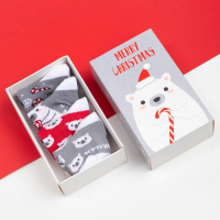 Набор новогодних детских носков Крошка Я &laquo;Мишка&raquo;, 4 пары, 6-8 см