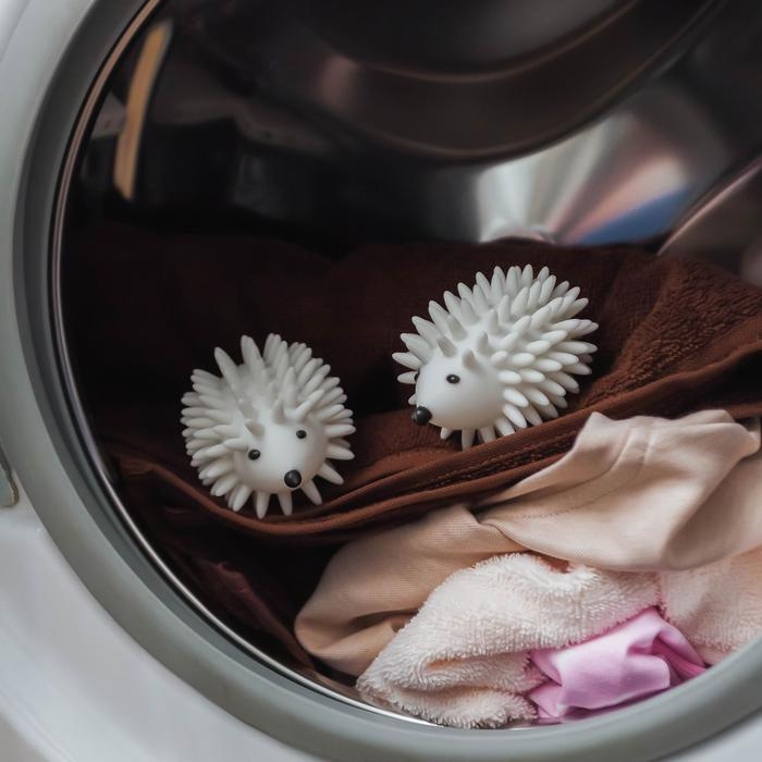 Шарики для стирки белья Доляна &laquo;Ёжики&raquo;, 2 шт, цвет белый