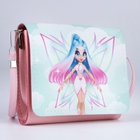 Сумка детская для девочки "Фея", на клапане, цвет розовый/голубой