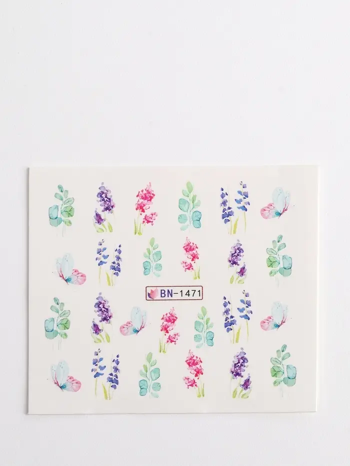 Слайдеры для ногтей &laquo;Акварельные цветы&raquo;, разноцветные