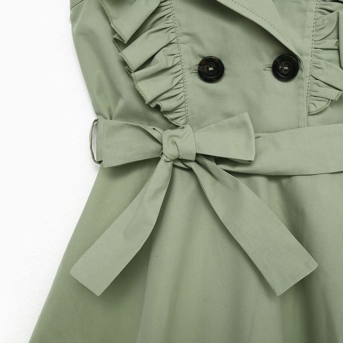 Платье детское двубортное KAFTAN, размер 30 (98-104 см), цвет оливковый Платье детское двубортное KAFTAN, размер 30 (98-104 см), цвет оливковый