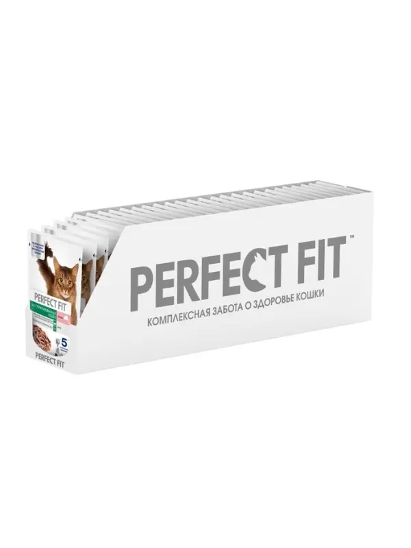 Влажный корм для стерилизованных кошек Perfect Fit, 75 г, лосось в соусе, пауч