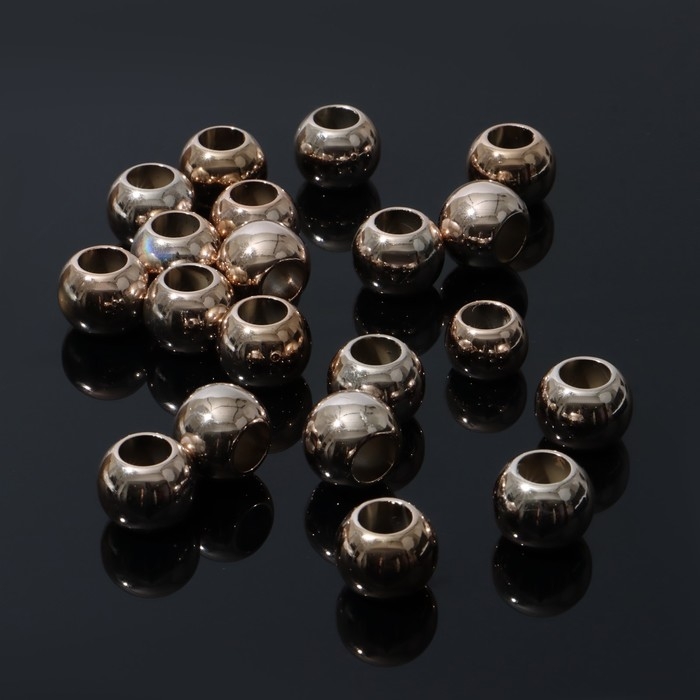 Кримп (покрывная бусина) 2&times;2&times;1,5 см, (набор 20 шт.), цвет золото