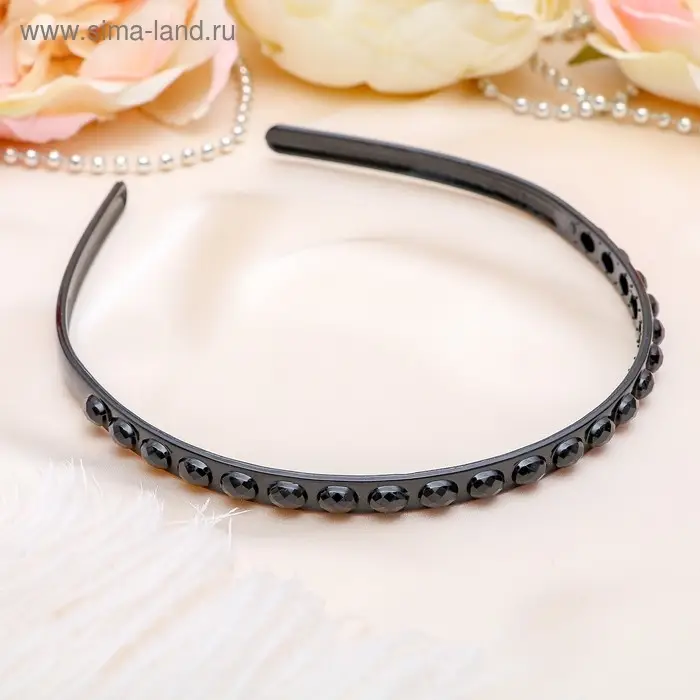 Ободок для волос &laquo;Ночь&raquo;, дорожка, 0.8 см, чёрный