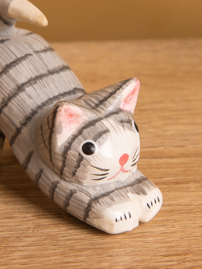Сувенир &laquo;Потягивающийся Кот&raquo;, 2.5&times;6&times;5 см, дерево, серый