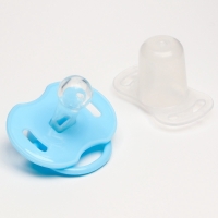 Соска-пустышка классическая, силикон, от 0 мес., с колпачком, цвет голубой
